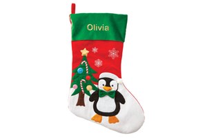 Personalised Christmas Stocking - Penguin Design