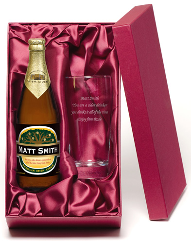 Personalised Cider and Glass Gift Set