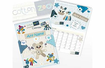 Personalised Cotton Zoo Boys Calendar