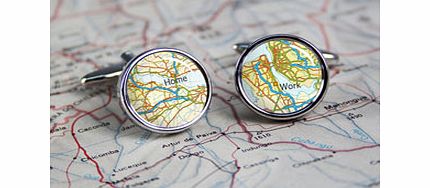Personalised County Style Map Cufflinks