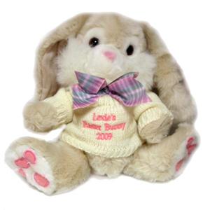 Cream Bunny with Pink Thread