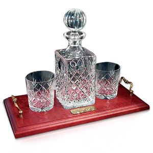 Crystal Decanter and Two Whisky