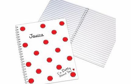 Personalised Dotty About You A5 Notebook