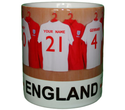 personalised England Dressing Room Mug