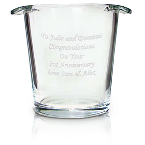 personalised Engraved Glass Ice Bucket