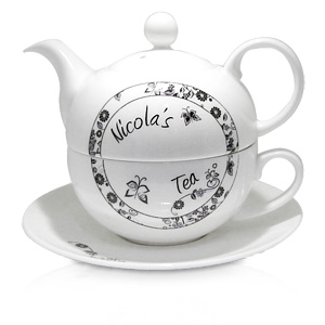personalised Flower Pattern Tea For One