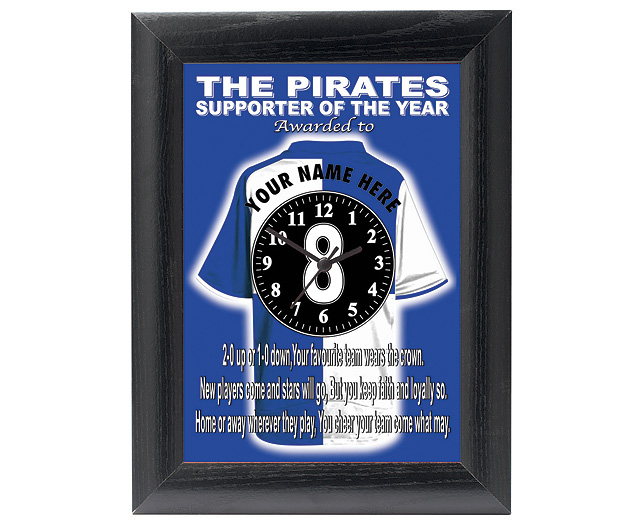 personalised Football Clock - Bristol Rovers (The Pirates)