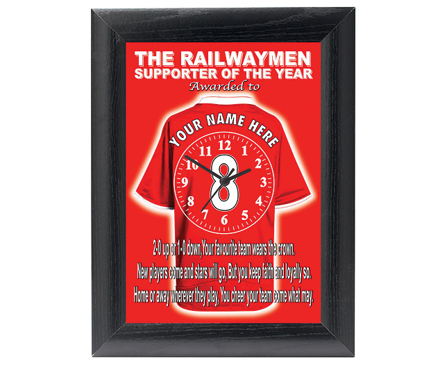 personalised Football Clock - Crewe Alexandra (The Railwaymen)
