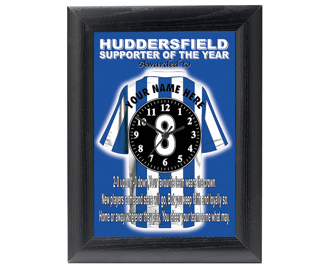 personalised Football Clock - Huddersfield Town