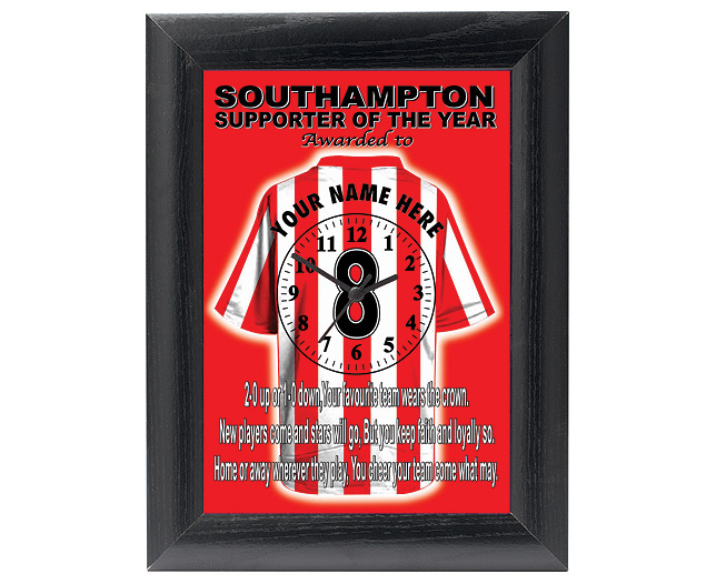 personalised Football Clock - Southampton