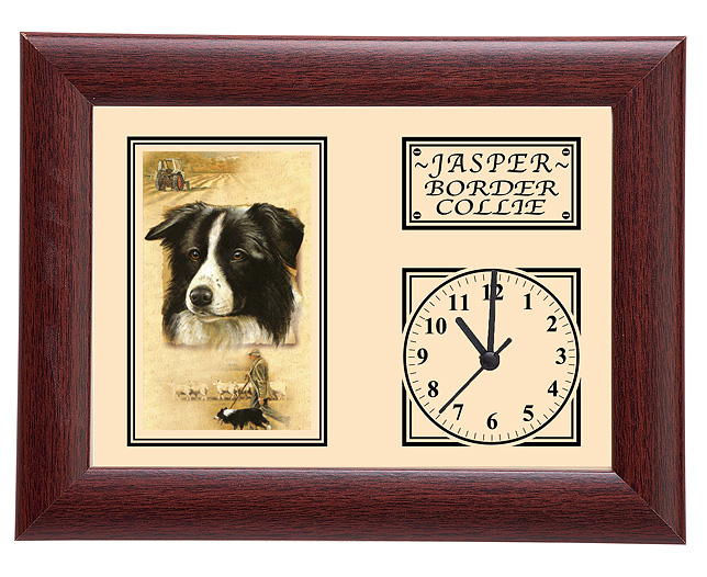 Framed Dog Breed Clock - Border Collie