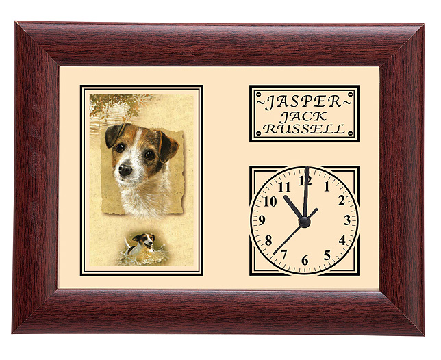 Framed Dog Breed Clock - Jack Russell