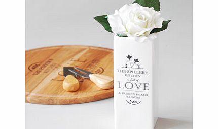Full of Love White Square Vase