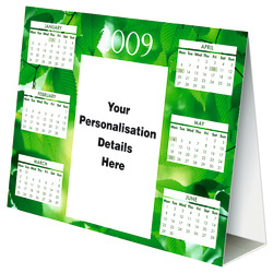 Personalised Green Leaf Folding Calendar