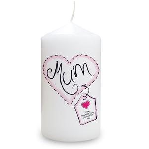 Heart Stitch Mum Candle