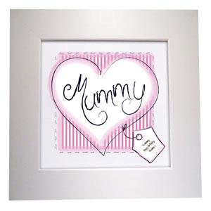 Heart Stitch Mummy Framed Canvas