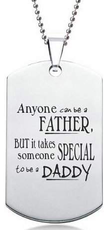 Personalised Jewellery Anyone Can Be A Father Stainless Steel Dog Tag with Gift Box