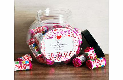 Personalised Love Heart Sweet Jar