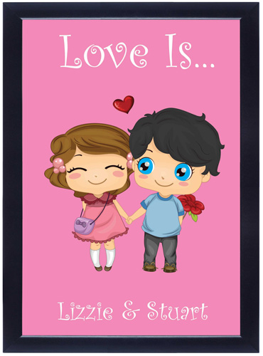 Personalised Love Is Framed Poster
