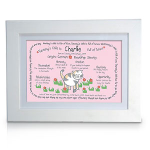 Personalised Meaning of Name Pink Print