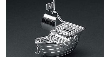 Money Box - Silver Plated Pirate Ship