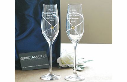 Personalised Pair of Infinity Champagne Flutes