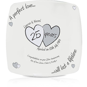 personalised Perfect Love Silver Anniversary