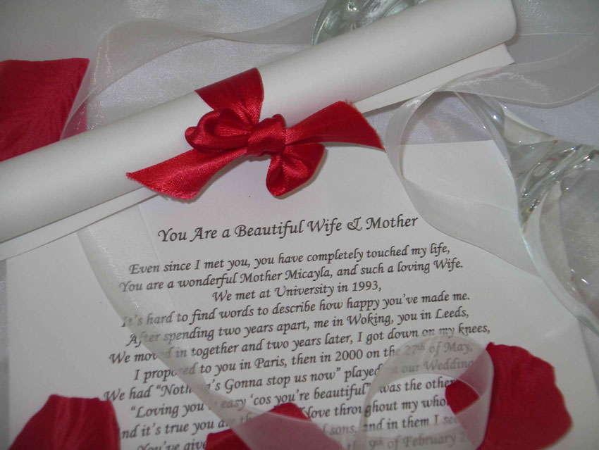 personalised Poetry Scroll for Mother` Day