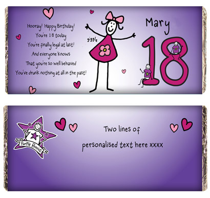 Personalised Purple Ronnie 18th Female Birthday