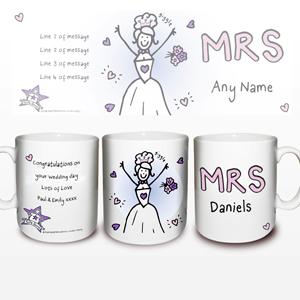 Purple Ronnie Wedding Mrs Mug