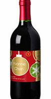 Red Wine with Festive Christmas Label