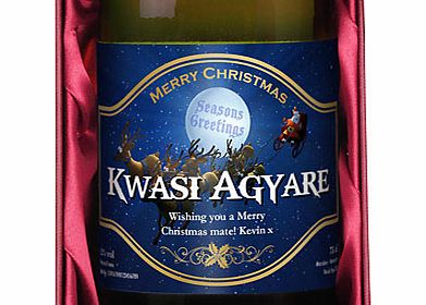 Santa Label Christmas White Wine