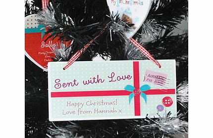 Personalised Sent With Love Wooden Christmas Sign
