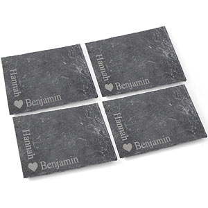 Personalised Set of Four Slate Coasters with