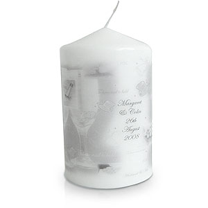 personalised Silver Large Pillar Candle