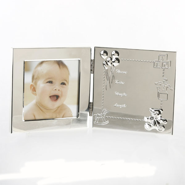 Personalised Silver Plated Baby Details Frame