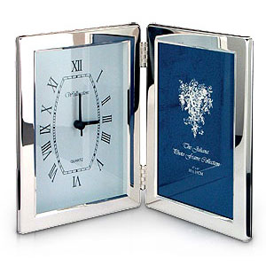 personalised Silver Plated Clock and Photo Frame