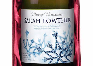 Snowflakes Label Christmas White Wine