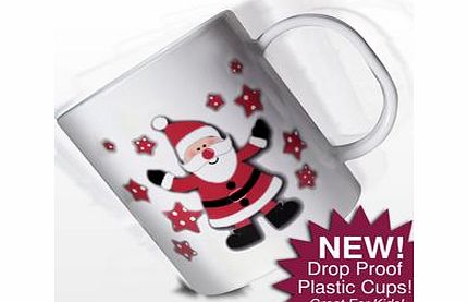 Personalised Spotty Santa Plastic Cup
