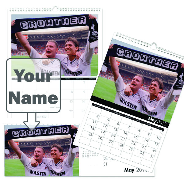 personalised Spurs Legends Calendar A4