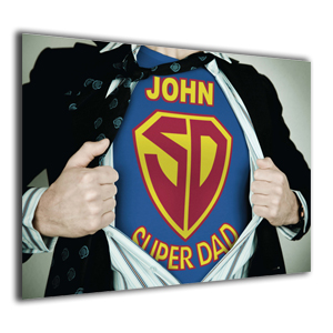 personalised Super Dad Poster - Black Frame