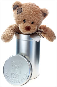 Personalised Teddy Bear in a Gift Tin