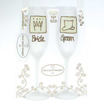 personalised Wedding Champagne Flutes for the Newlyweds