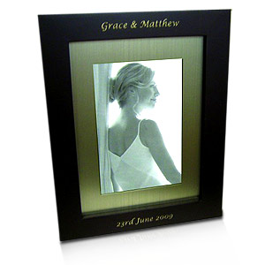 personalised Wood and Metal Photo Frame