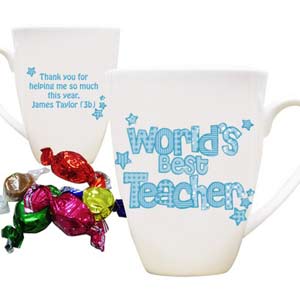 Worlds Best Teacher Blue Mug