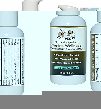 Pet-Plicity Nutritional Pet Vitamins Supplements for Dogs - Good for Aging Dogs - Contains Anti-oxidants Vitamin E, Vitamin C and Green Tea Extract - Promotes Good Health - Can Help Strengthen The Dog Immune Syst
