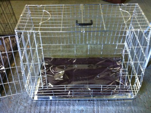 Pet Products DOG CAGE. PUPPY. 35 CAR TRAVEL CASE. SLOPED. COMES WITH MAT. ONE DOOR.
