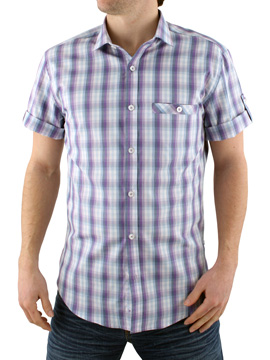 Lilac Short Sleeve Check Shirt
