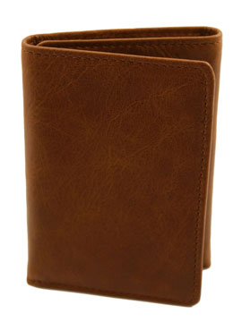 Tan Tri Fold Leather Wallet