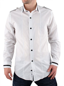 White Front Seam Shirt